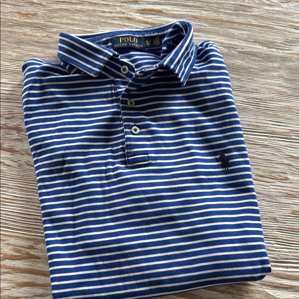 Polo by Ralph Lauren Men's Blue Striped Shirt